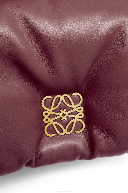 Burgundy Mini Puffer Goya bag in shiny nappa lambskin Loewe 84PR251 Women