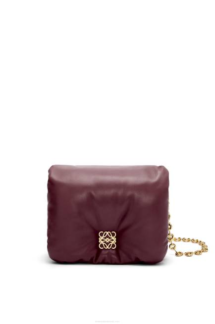 Burgundy Puffer Goya bag in shiny nappa lambskin Loewe 84PR416 Women