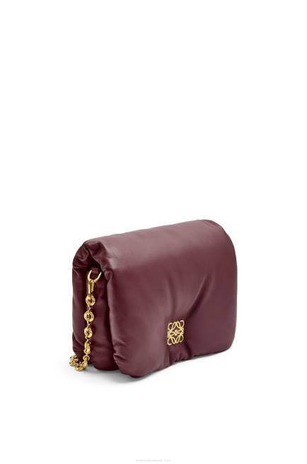 Burgundy Puffer Goya bag in shiny nappa lambskin Loewe 84PR416 Women