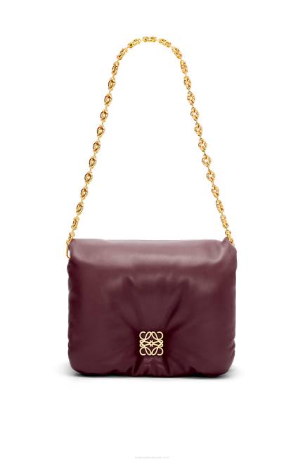 Burgundy Puffer Goya bag in shiny nappa lambskin Loewe 84PR416 Women