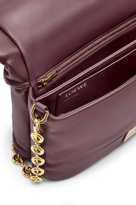 Burgundy Puffer Goya bag in shiny nappa lambskin Loewe 84PR416 Women