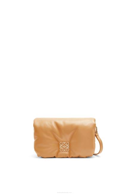 Camel Mini Puffer Goya bag in shiny nappa lambskin Loewe 84PR245 Women