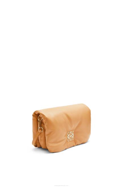 Camel Mini Puffer Goya bag in shiny nappa lambskin Loewe 84PR245 Women