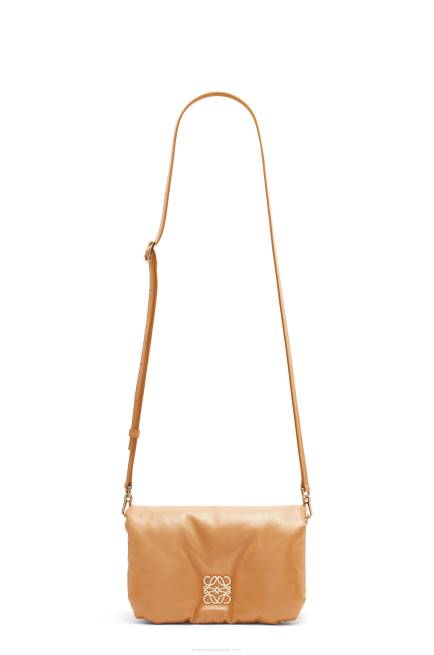 Camel Mini Puffer Goya bag in shiny nappa lambskin Loewe 84PR245 Women