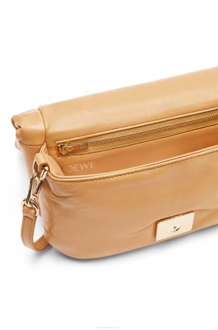 Camel Mini Puffer Goya bag in shiny nappa lambskin Loewe 84PR245 Women