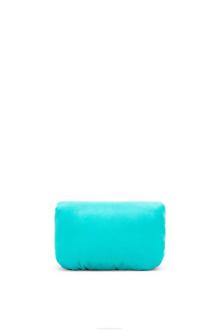 Caribbean Blue Mini Puffer Goya bag in velvet Loewe 84PR248 Women