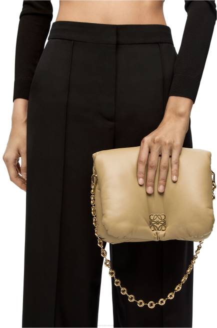 Clay Green Puffer Goya bag in shiny nappa lambskin Loewe 84PR386 Women