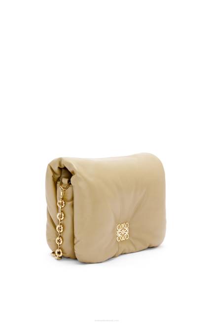 Clay Green Puffer Goya bag in shiny nappa lambskin Loewe 84PR386 Women