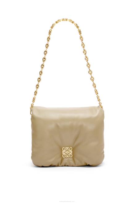 Clay Green Puffer Goya bag in shiny nappa lambskin Loewe 84PR386 Women