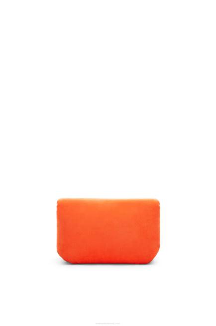 Coral Red Mini Puffer Goya bag in velvet Loewe 84PR249 Women