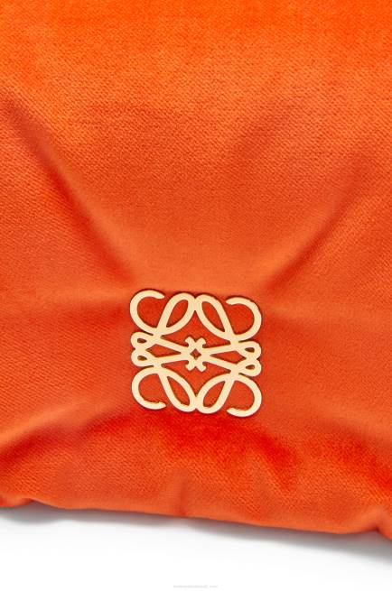 Coral Red Mini Puffer Goya bag in velvet Loewe 84PR249 Women