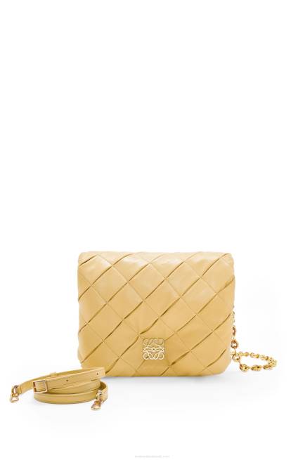 Dark Butter Puffer Goya in pleated shiny nappa lambskin Loewe 84PR381 Women