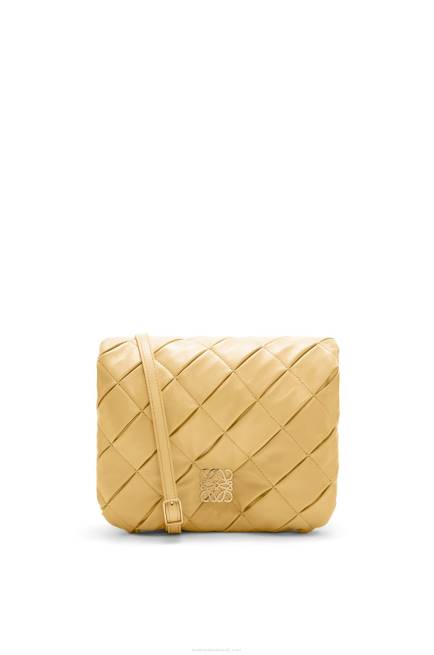 Dark Butter Puffer Goya in pleated shiny nappa lambskin Loewe 84PR381 Women