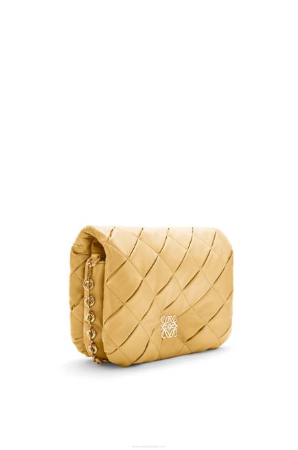 Dark Butter Puffer Goya in pleated shiny nappa lambskin Loewe 84PR381 Women