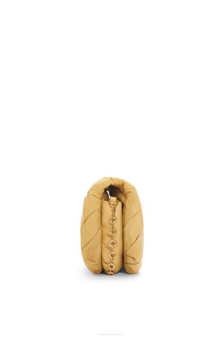 Dark Butter Puffer Goya in pleated shiny nappa lambskin Loewe 84PR381 Women