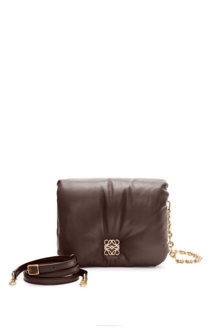 Dark Chocolate Puffer Goya bag in shiny nappa lambskin Loewe 84PR383 Women