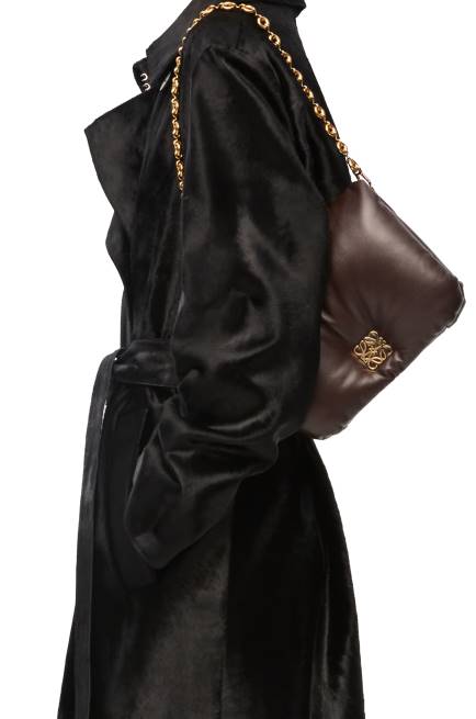 Dark Chocolate Puffer Goya bag in shiny nappa lambskin Loewe 84PR383 Women