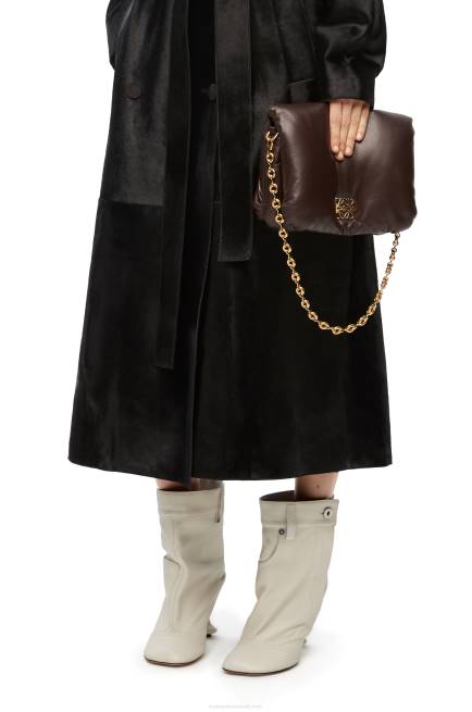 Dark Chocolate Puffer Goya bag in shiny nappa lambskin Loewe 84PR383 Women