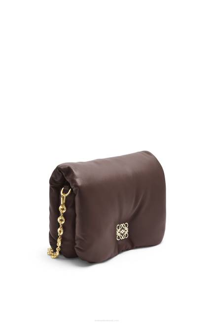 Dark Chocolate Puffer Goya bag in shiny nappa lambskin Loewe 84PR383 Women