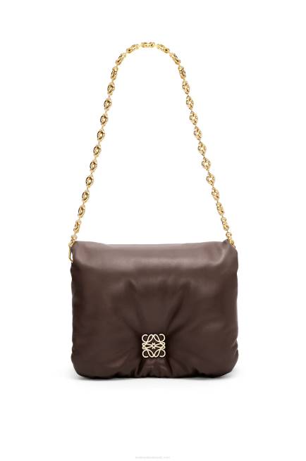 Dark Chocolate Puffer Goya bag in shiny nappa lambskin Loewe 84PR383 Women