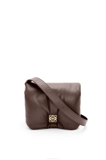 Dark Chocolate Puffer Goya bag in shiny nappa lambskin Loewe 84PR383 Women