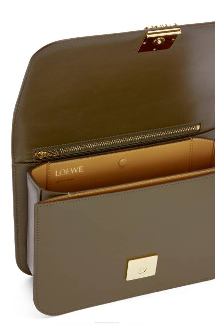 Dark Khaki Green Goya bag in silk calfskin Loewe 84PR374 Women