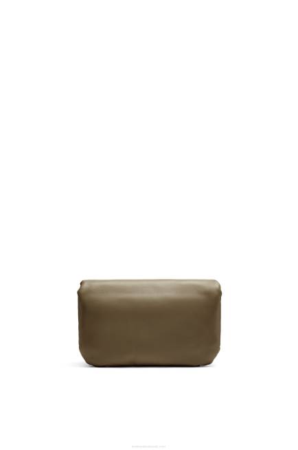 Dark Khaki Green Mini Puffer Goya bag in shiny nappa lambskin Loewe 84PR246 Women