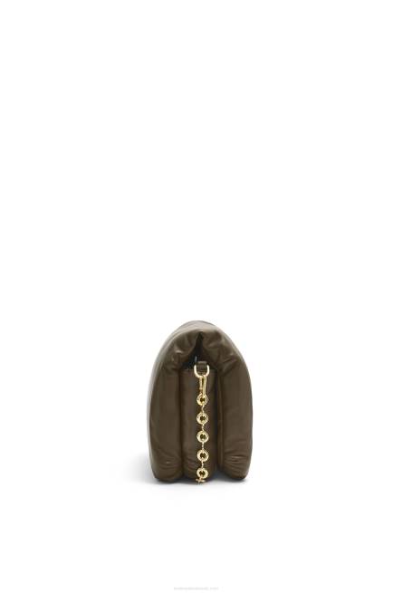Dark Khaki Green Puffer Goya bag in shiny nappa lambskin Loewe 84PR465 Women