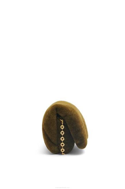 Khaki Green Puffer Goya bag in shearling Loewe 84PR468 Women