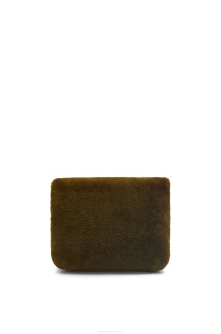 Khaki Green Puffer Goya bag in shearling Loewe 84PR468 Women