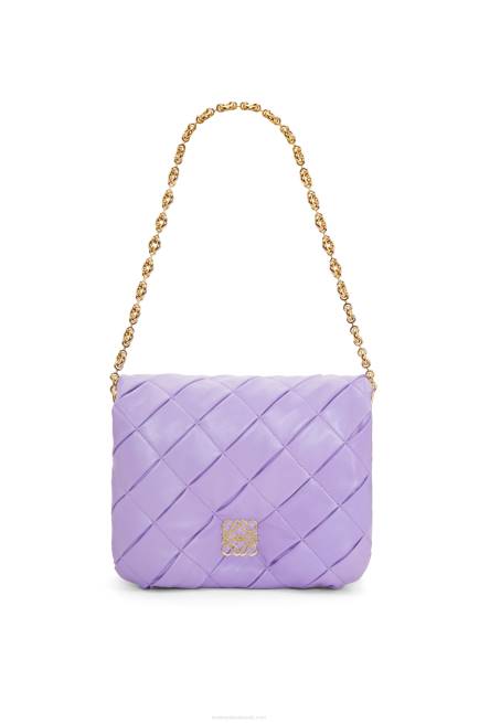 Light Mauve Puffer Goya in pleated shiny nappa lambskin Loewe 84PR379 Women