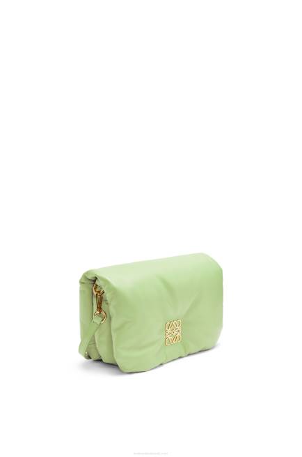 Light Pale Green Mini Puffer Goya bag in shiny nappa lambskin Loewe 84PR247 Women