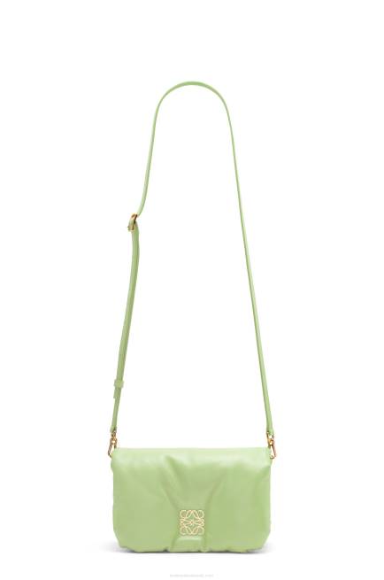 Light Pale Green Mini Puffer Goya bag in shiny nappa lambskin Loewe 84PR247 Women