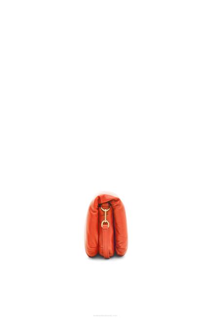Sunrise Orange Mini Puffer Goya bag in shiny nappa lambskin Loewe 84PR326 Women