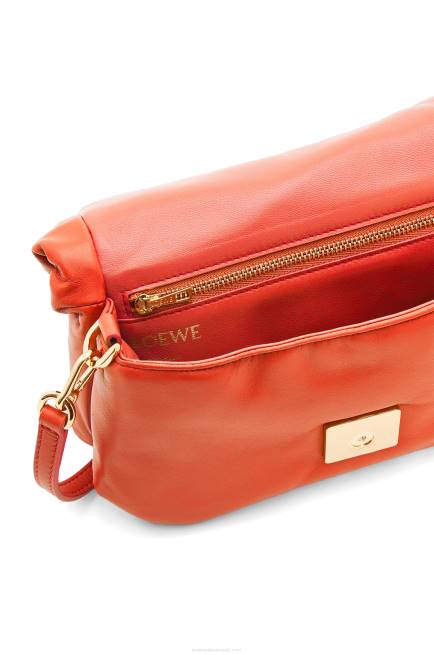 Sunrise Orange Mini Puffer Goya bag in shiny nappa lambskin Loewe 84PR326 Women