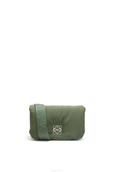 Vintage Khaki Mini Puffer Goya bag in nylon Loewe 84PR430 Women
