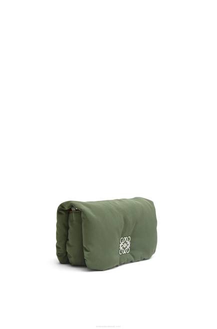 Vintage Khaki Mini Puffer Goya bag in nylon Loewe 84PR430 Women