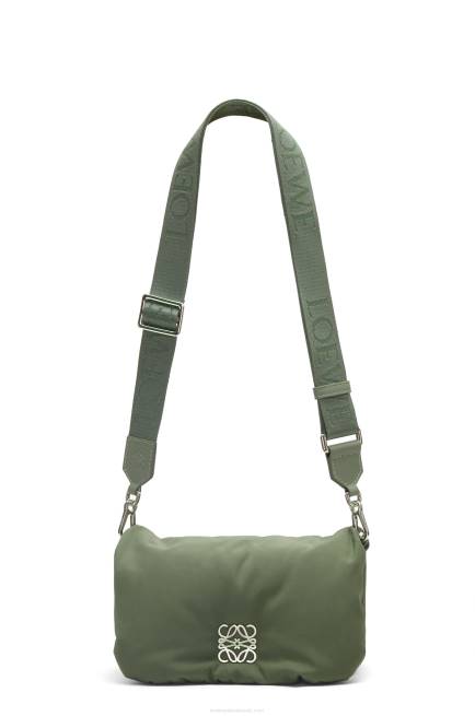 Vintage Khaki Mini Puffer Goya bag in nylon Loewe 84PR430 Women