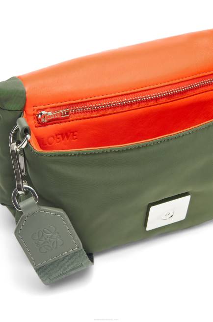 Vintage Khaki Mini Puffer Goya bag in nylon Loewe 84PR430 Women