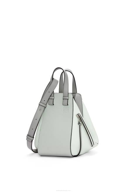 Ash Grey/Light Celadon Small Hammock bag in classic calfskin Loewe 84PR433 Women