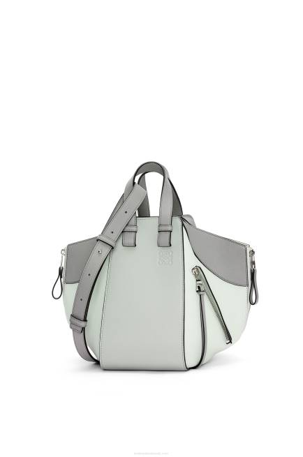Ash Grey/Light Celadon Small Hammock bag in classic calfskin Loewe 84PR433 Women
