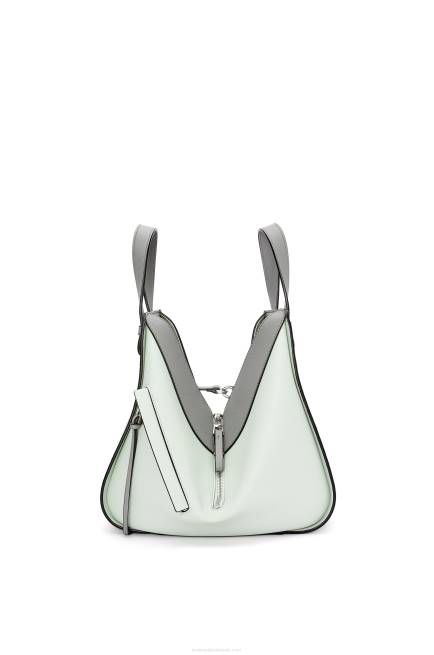Ash Grey/Light Celadon Small Hammock bag in classic calfskin Loewe 84PR433 Women