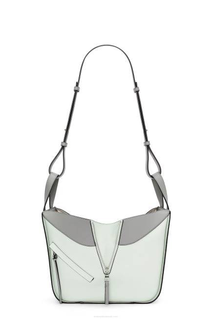 Ash Grey/Light Celadon Small Hammock bag in classic calfskin Loewe 84PR433 Women