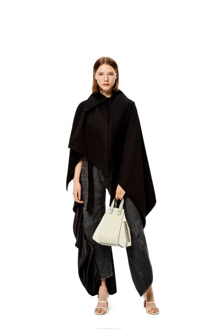 Ash Grey/Marble Green Small Hammock bag in classic calfskin Loewe 84PR514 Women