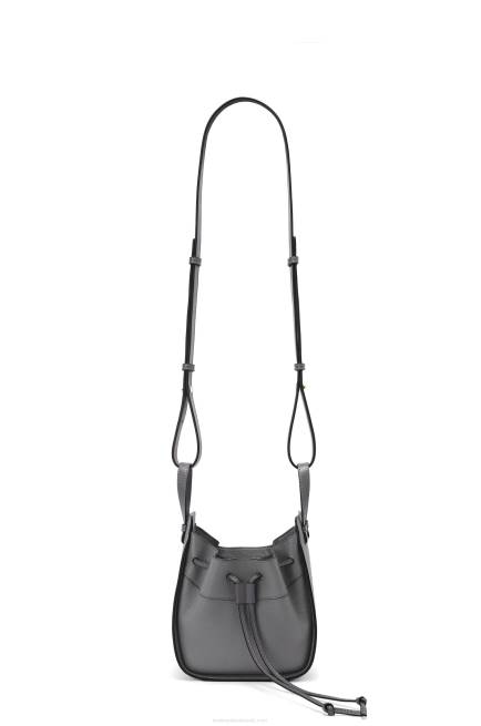 Asphalt Grey Mini Hammock drawstring in soft grained calfskin Loewe 84PR252 Women