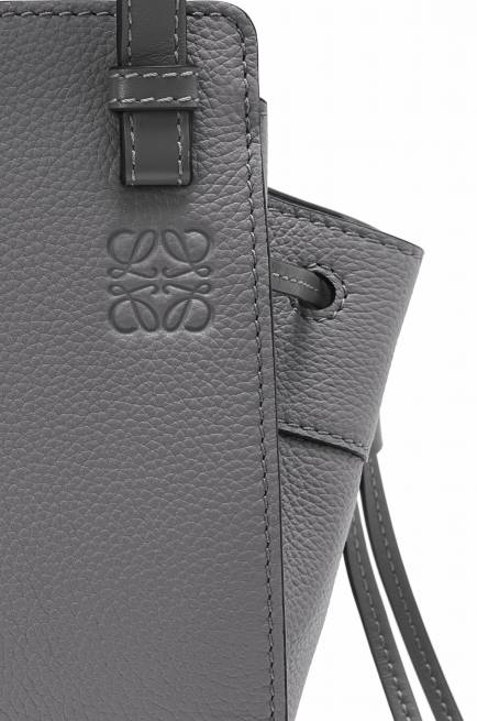 Asphalt Grey Mini Hammock drawstring in soft grained calfskin Loewe 84PR252 Women