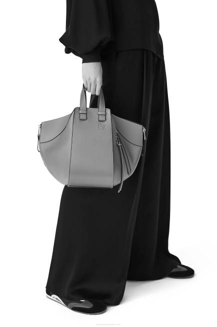 Asphalt Grey Small Hammock bag in soft grained calfskin Loewe 84PR502 Women