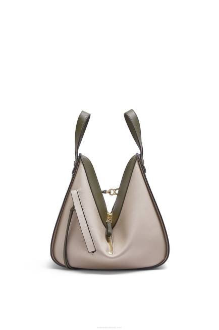 Autumn Green/Light Oat Small Hammock bag in classic calfskin Loewe 84PR525 Women