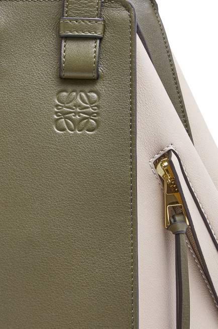 Autumn Green/Light Oat Small Hammock bag in classic calfskin Loewe 84PR525 Women