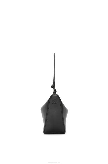 Black Mini Hammock Hobo bag in classic calfskin Loewe 84PR329 Women
